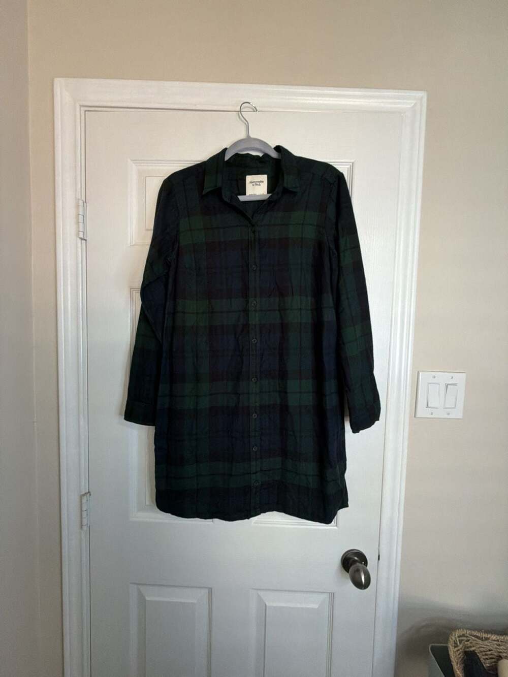 Abercrombie & Fitch Black Watch Plaid Long Sleeve Shirt Dress